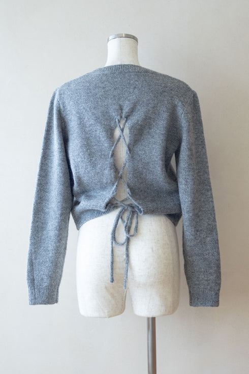 バックレースアップニットトップス