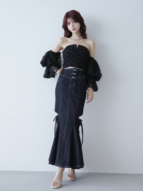 カットアウトマーメイドデニムスカート