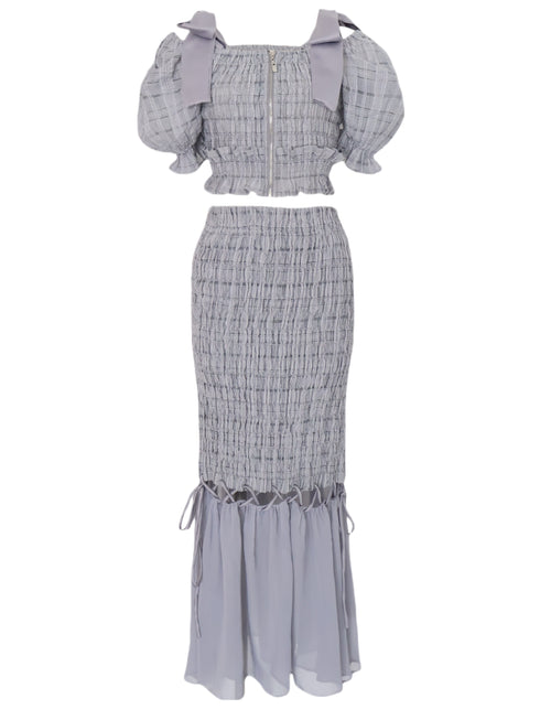 ストリングコアオフショルシャーリングセットアップ