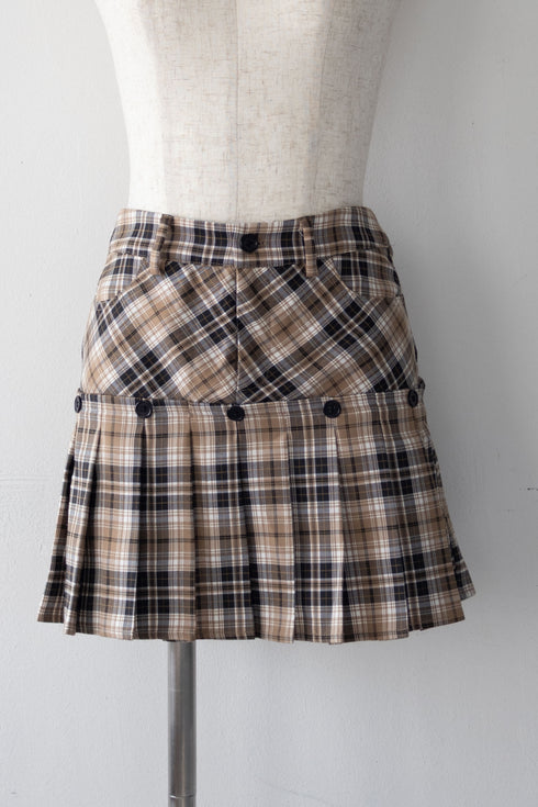 フェイクドッキングプレイドミニスカート