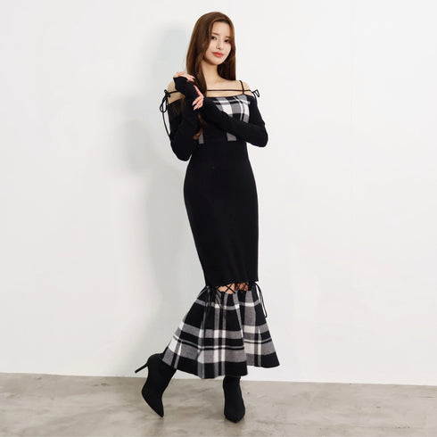 String core plaid dress