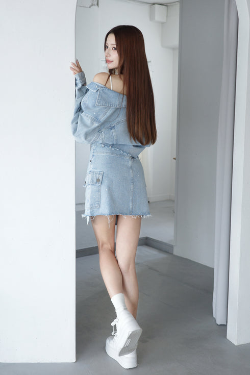 ビジューデニムセットアップ