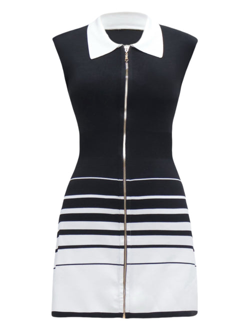 グラデーションストライプニットワンピース