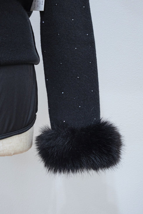 ビジューファーカーディガンセットアップ