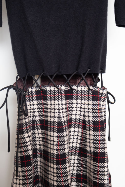 ストリングコアプレイドマーメイドワンピース