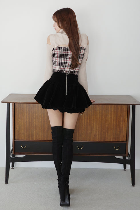 ベルベットバルーンミニスカート