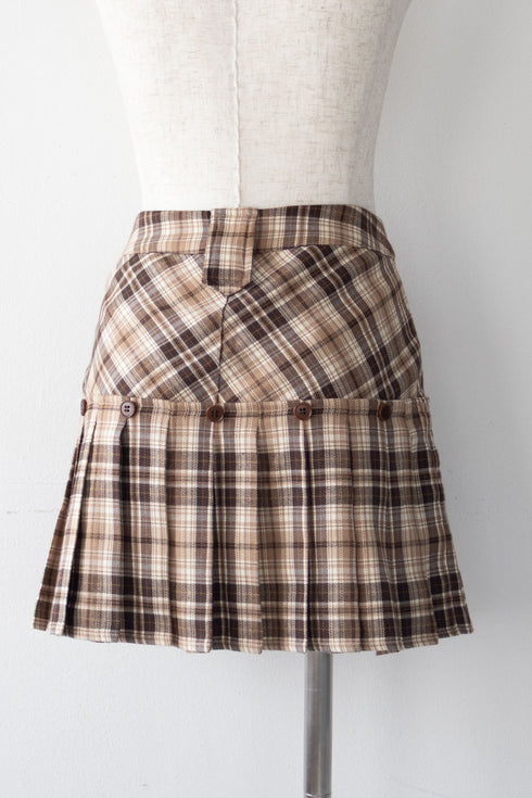 フェイクドッキングプレイドミニスカート