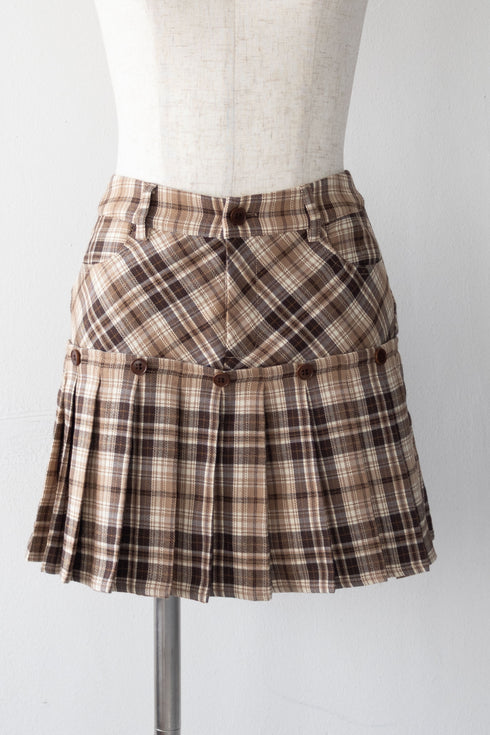 フェイクドッキングプレイドミニスカート