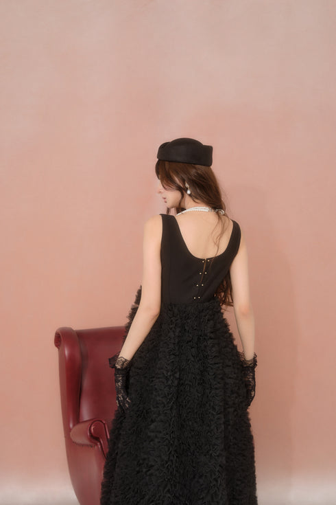 チュールビスチェワンピース(BLACK)