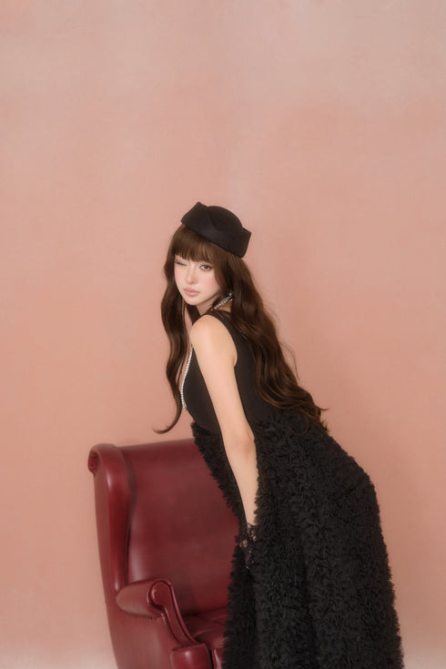 チュールビスチェワンピース(BLACK)