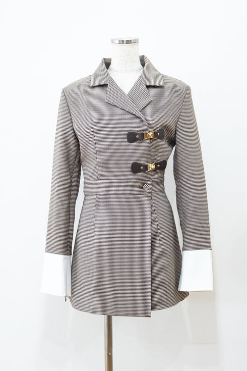 2wayバックルプレイドコンビネゾン