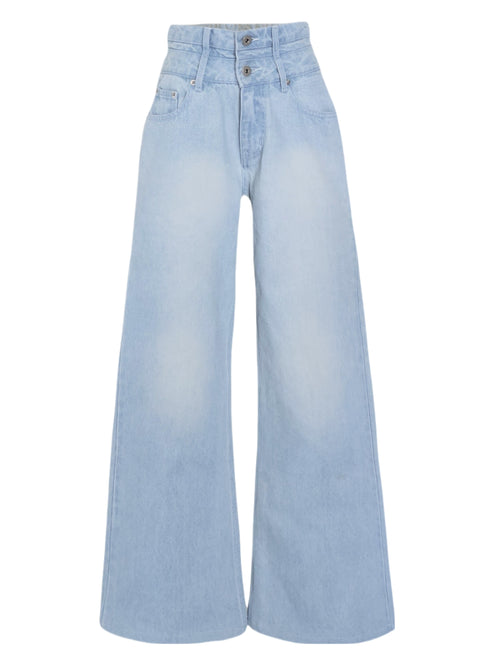 ビジューバックカットワイドデニム