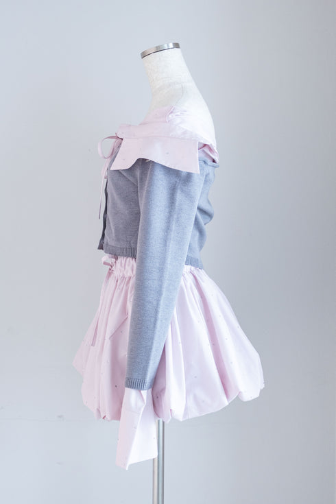 ビジューバルーンシャツアンサンブル