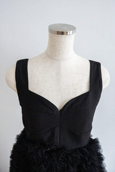 チュールビスチェワンピース(BLACK)