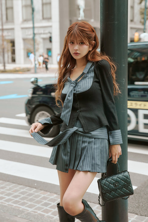 ピンストライププレッピーセットアップ