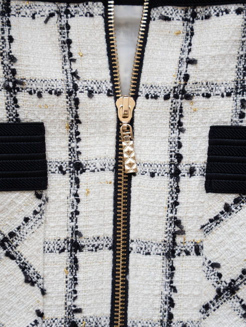Étoile Check tweedジップスカート