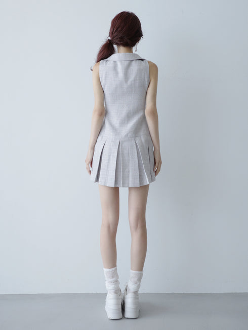 シャイニーツイードジップワンピース