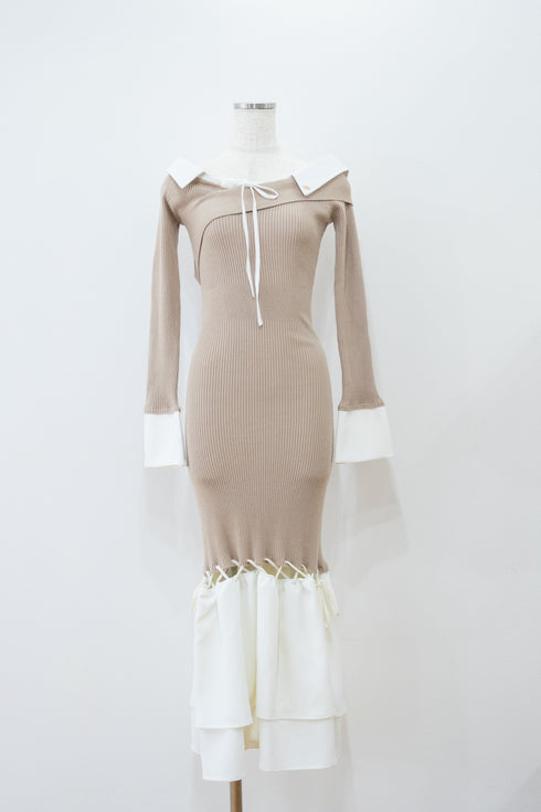 シャツドッキングストリングコアロングワンピース