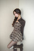 チェック柄バックルジャケットアンサンブル