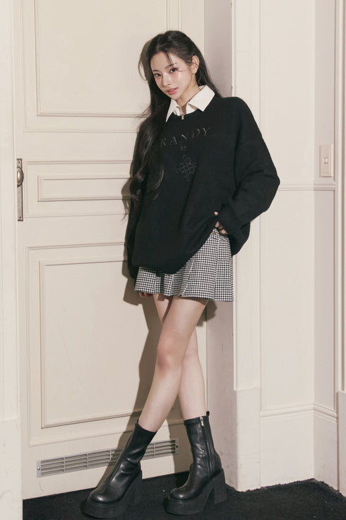 千鳥柄ボックスプリーツスカート