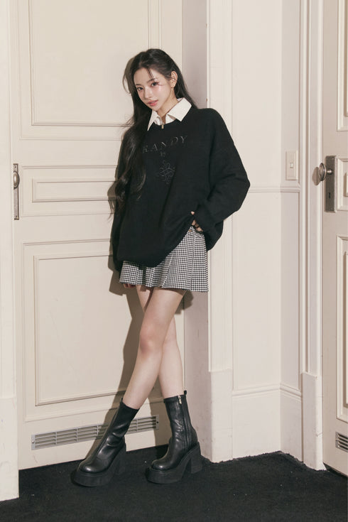 オーバーサイズロゴニットプルオーバー