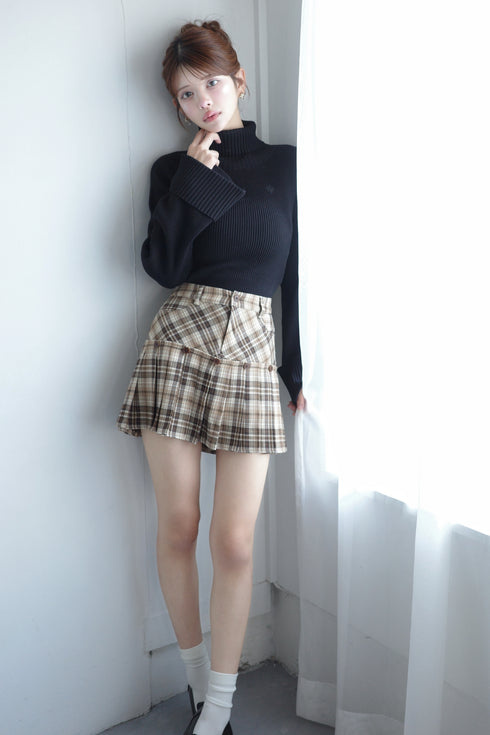 フェイクドッキングプレイドミニスカート