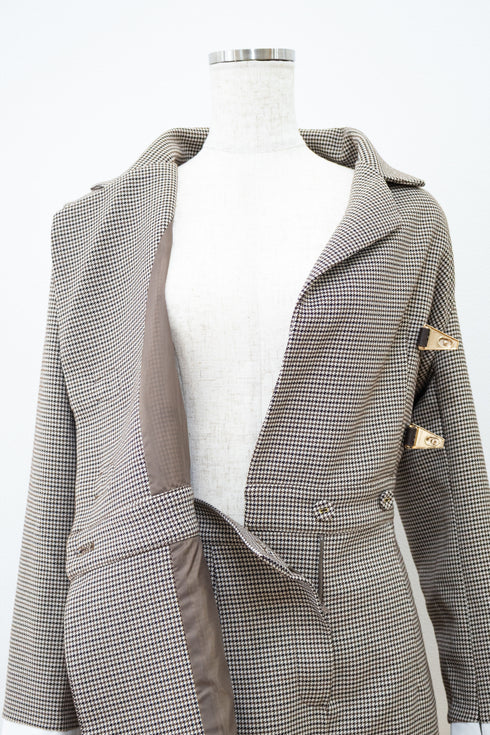 2wayバックルプレイドコンビネゾン