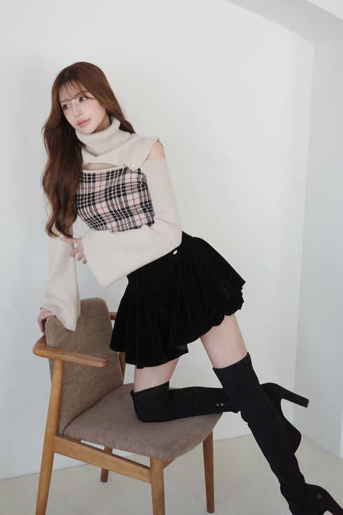 ベルベットバルーンミニスカート