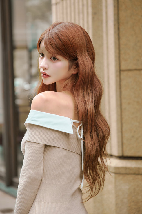 シャツドッキングストリングコアロングワンピース