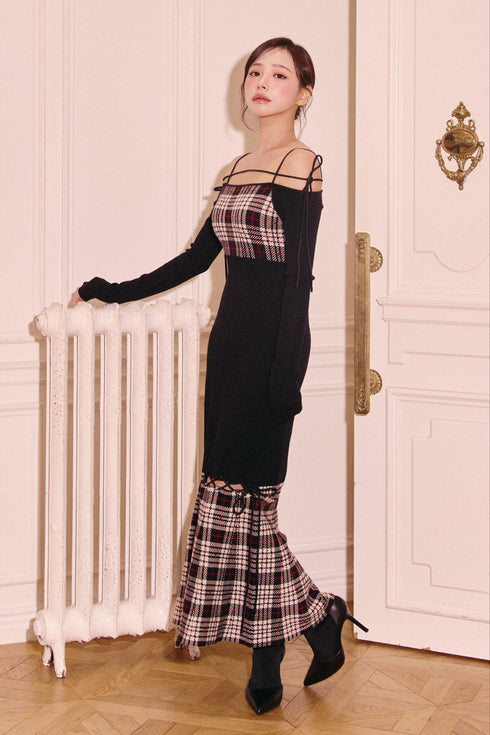 ストリングコアプレイドマーメイドワンピース