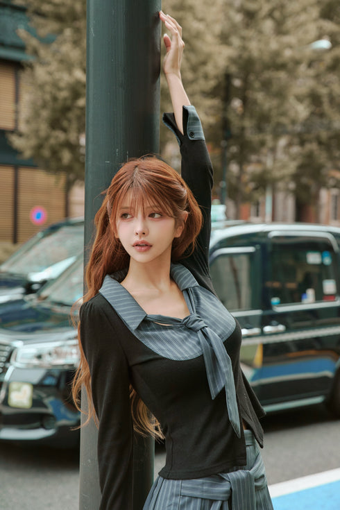 ピンストライププレッピーセットアップ