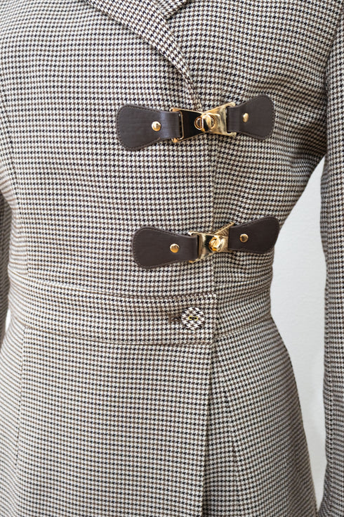 2wayバックルプレイドコンビネゾン