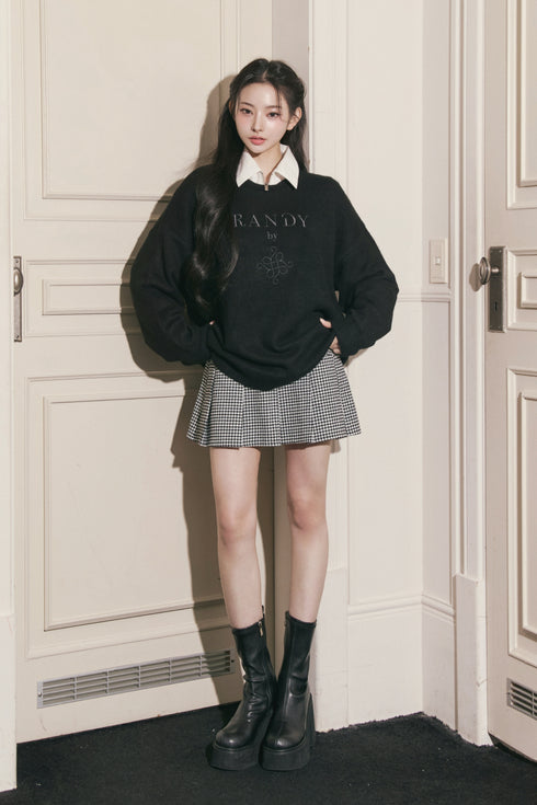 オーバーサイズロゴニットプルオーバー