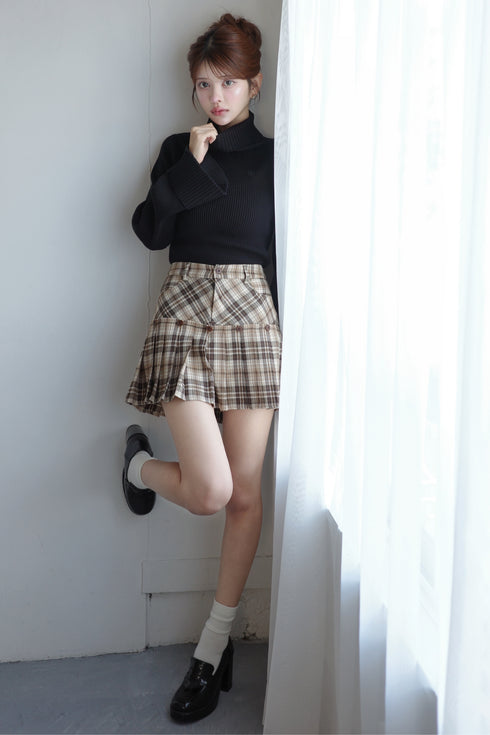 フェイクドッキングプレイドミニスカート