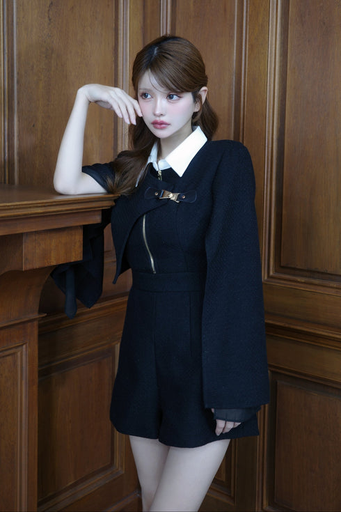 シアードッキングバックルツイードコンビネゾン