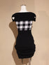 2-way gingham knit mini dress