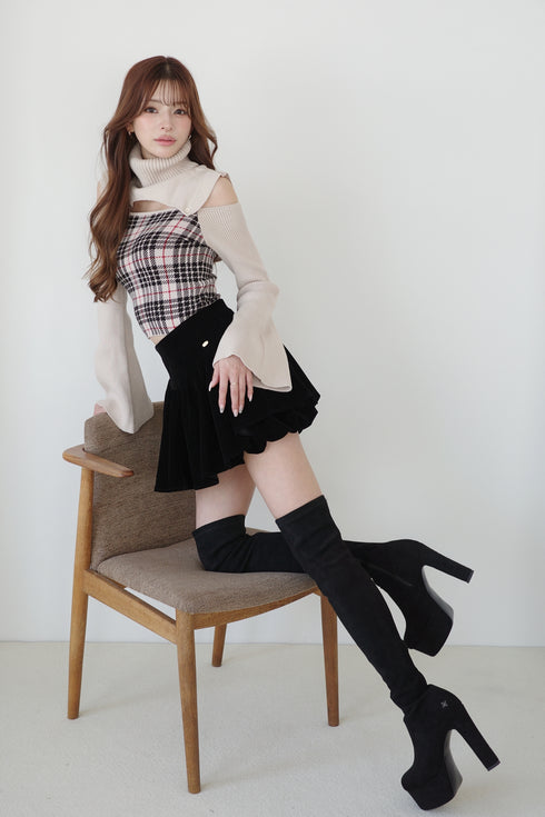 ベルベットバルーンミニスカート