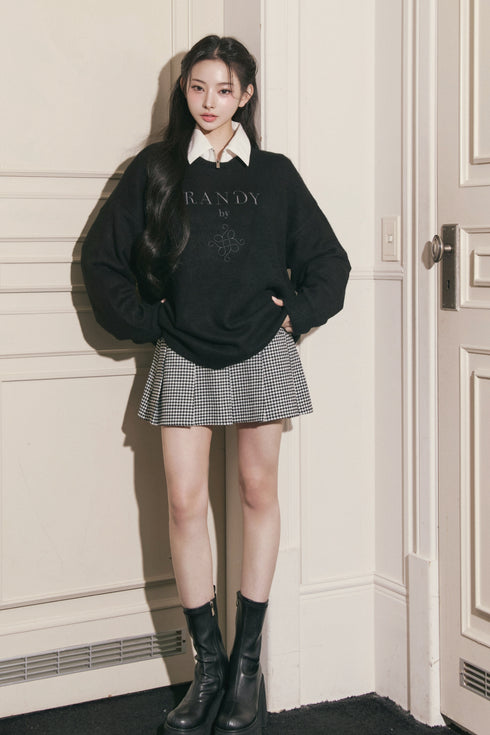 千鳥柄ボックスプリーツスカート