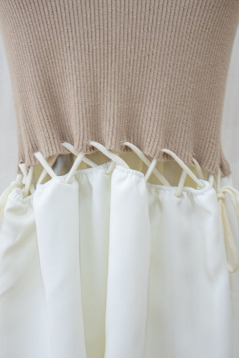 シャツドッキングストリングコアロングワンピース