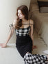 Gingham Check String Core Dress