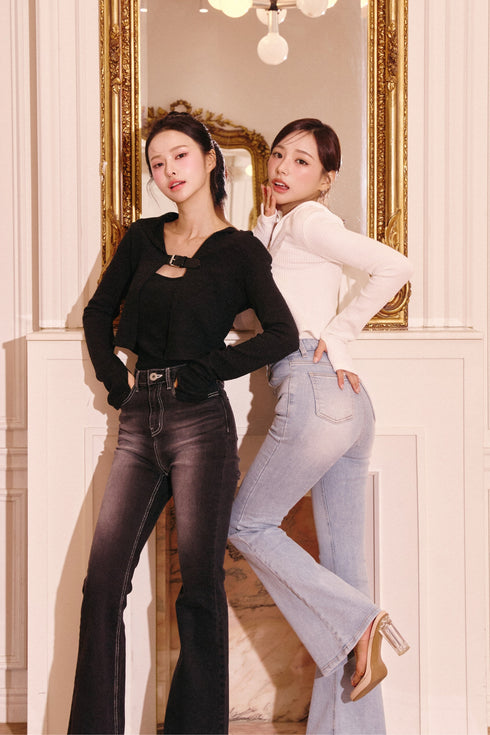 桃尻フレアデニム