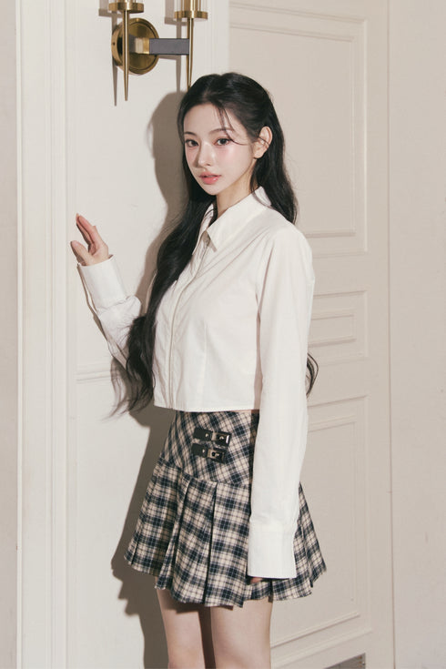 ベルテッドプレッピースカート