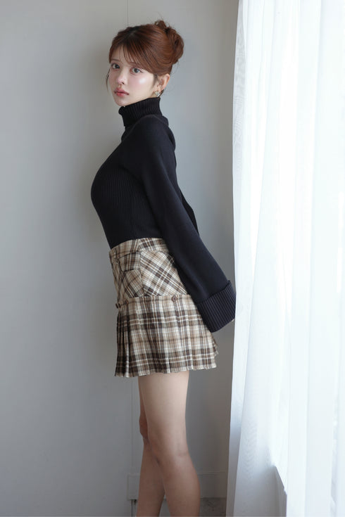 フェイクドッキングプレイドミニスカート