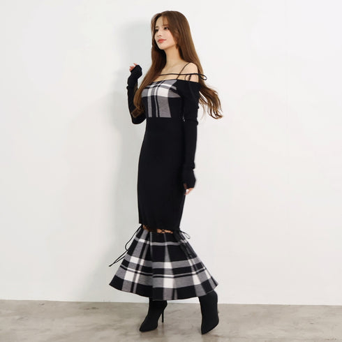String core plaid dress
