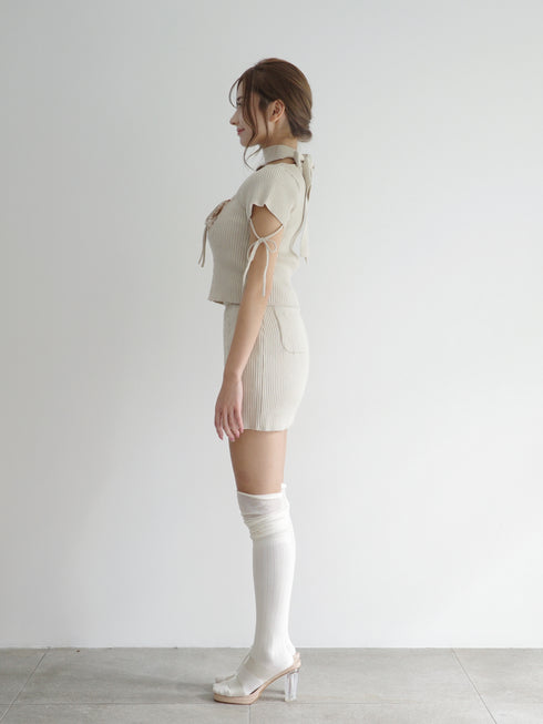 チェック柄ドッキングニットセットアップ