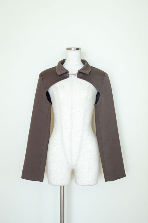 チェック柄バックルジャケットアンサンブル