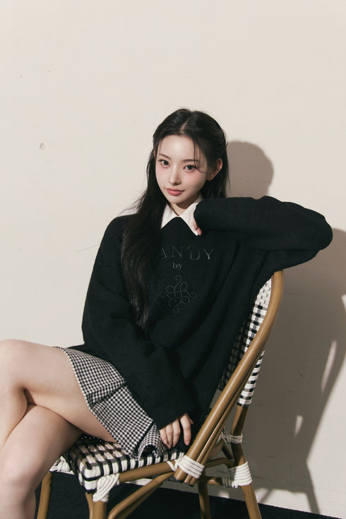 オーバーサイズロゴニットプルオーバー