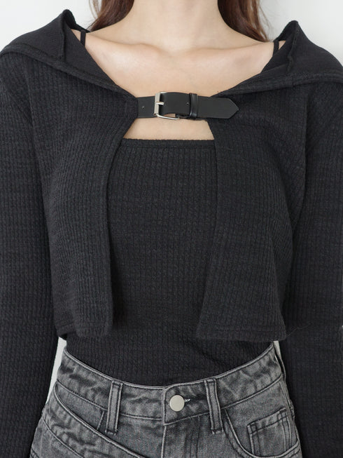 ベルテッドフーディートップス