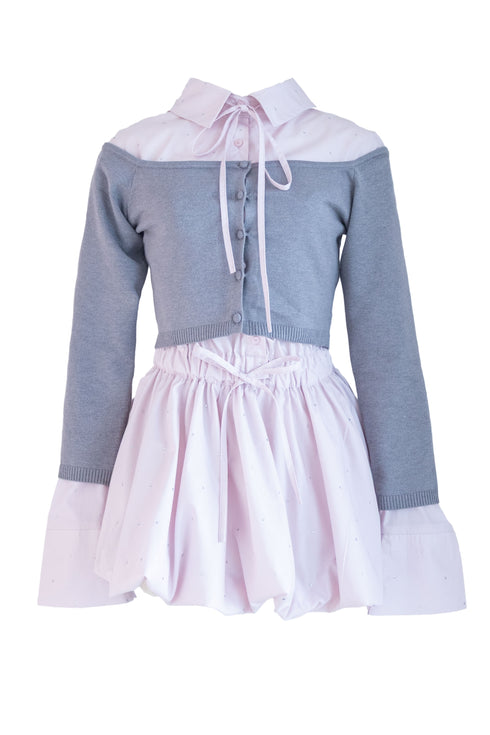 ビジューバルーンシャツアンサンブル