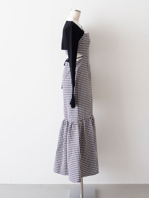 Back open houndstooth ensemble